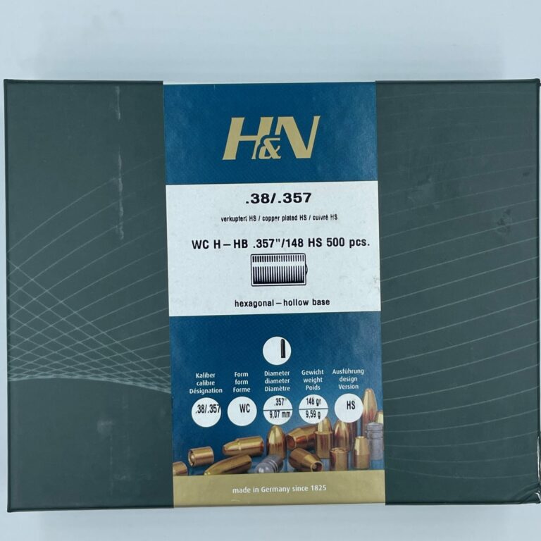 .38/357 Wadcutter Hollow base, 148 Grs. Copperplated