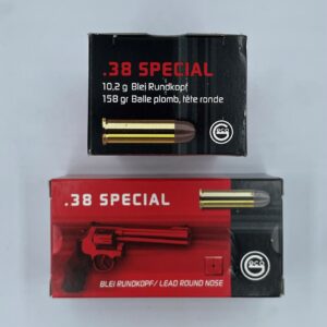 Geco .38 Special Ammunition, Lead round nose, 158 gr.