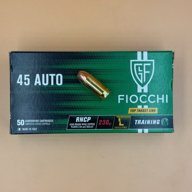 Fiocchi .45 acp patroner, copperplated, 230 gr. round nose, RNCP, Top Target Line