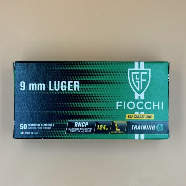 Fiocchi 9mm, 124 gr. Copper Plated, Top Target Line