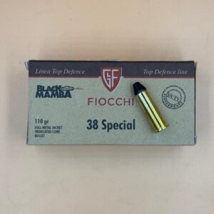 Fiocchi .38 Special, Black Mamba, 110 gr. FMJTC, Truncated Cone Bullet