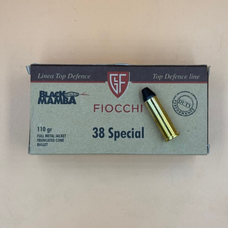 Fiocchi .38 Special, Black Mamba, 110 gr. FMJTC, Truncated Cone Bullet