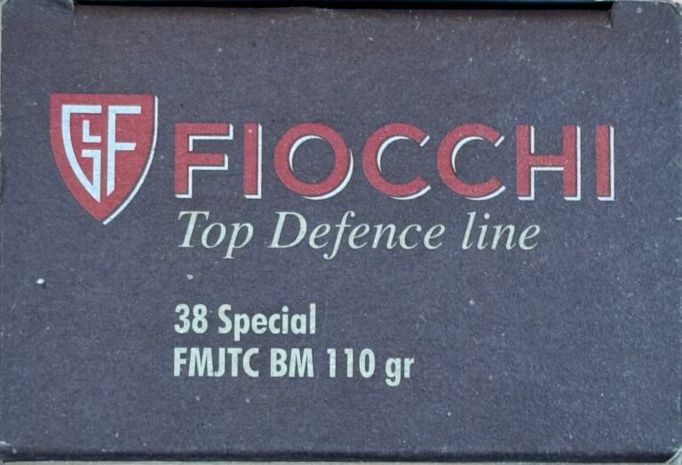 Fiocchi .38 Special, Black Mamba, 110 gr. FMJTC, Truncated Cone Bullet