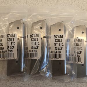 Colt 1911 magasiner .45 acp, fremstillet i rustfrit stål