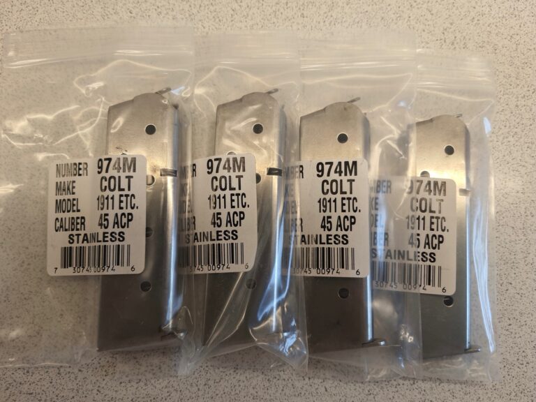 Colt 1911 magasiner .45 acp, fremstillet i rustfrit stål