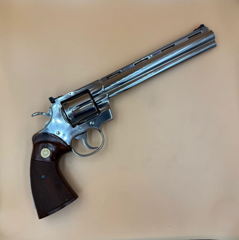 Colt Python, 8" løb, kal. .357 Magnum, High Gloss Nikkel udgave