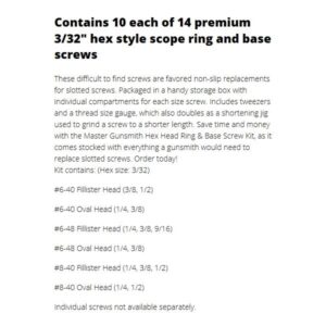 Hex Skruesæt til våben, 142 dele / Masterkit